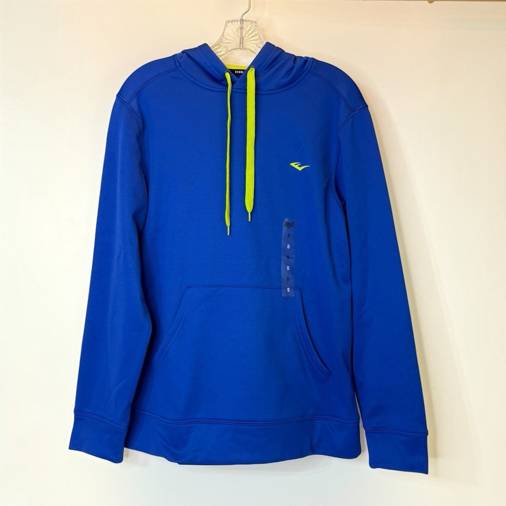 Everlast Mens Small Pullover Hoody Surf the Web Bright Blue Front Pocket